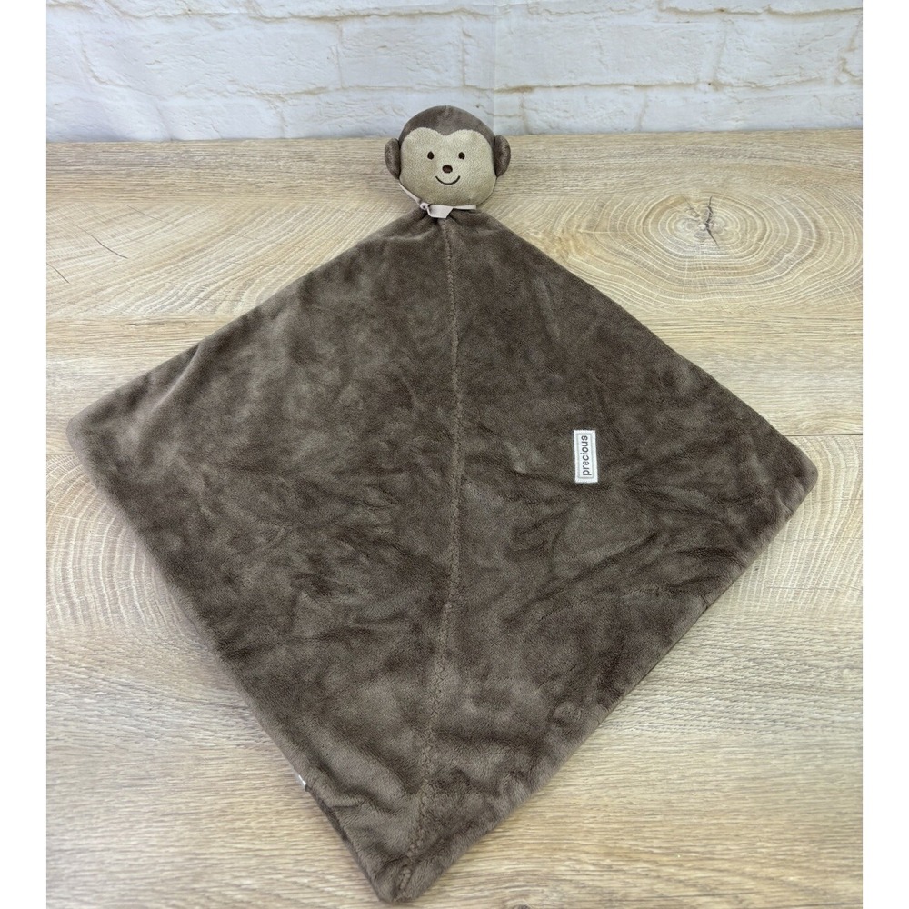 Carters Monkey Baby Rattle Lovey & Security Blanket Precious Firsts Brown Soft